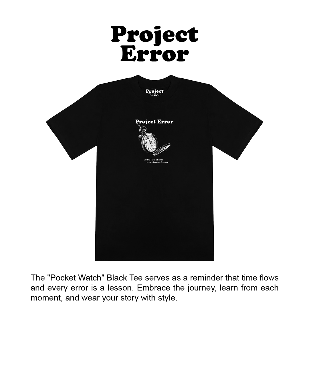 "Pocket Watch" Black Tee