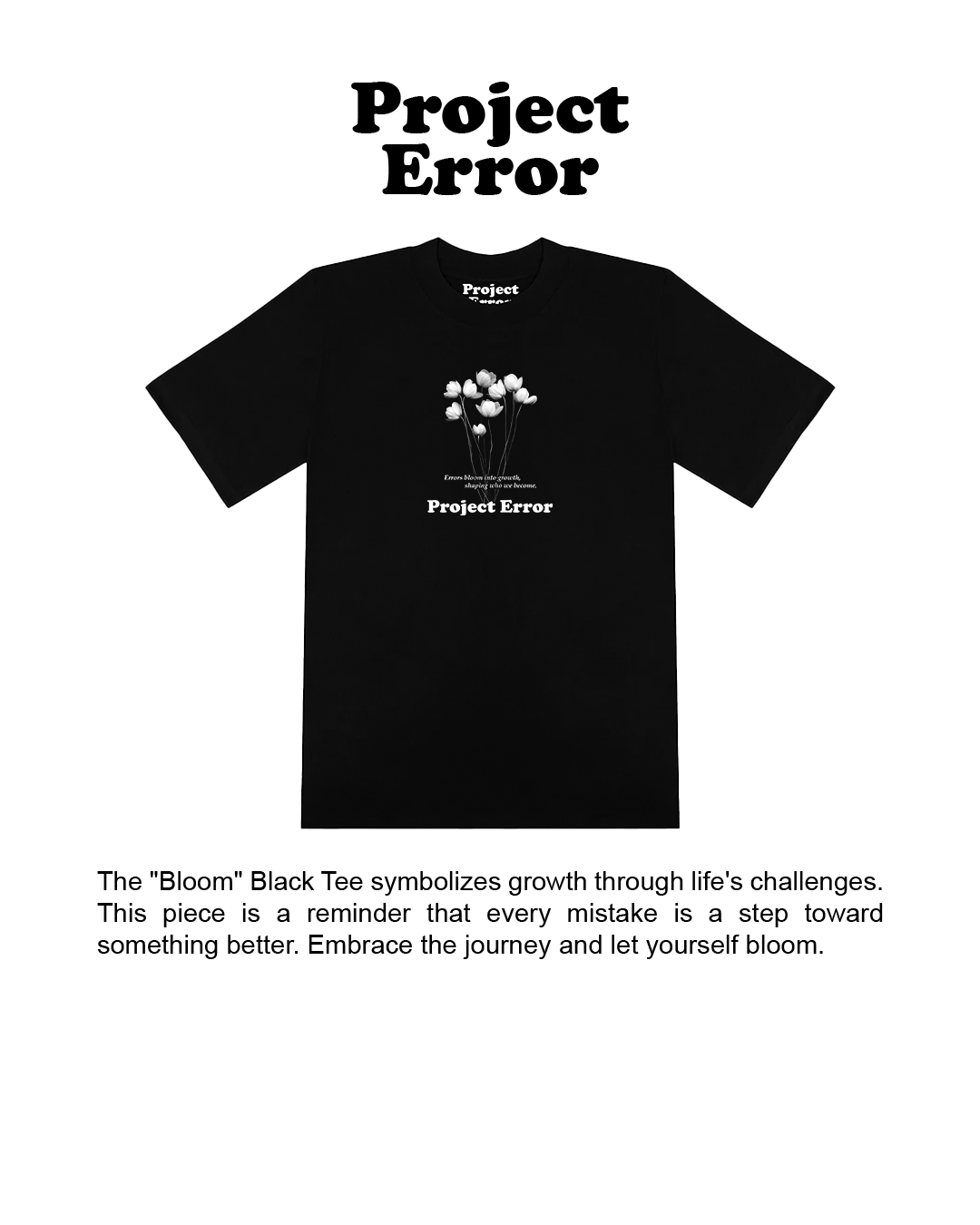 "Bloom" Black Tee